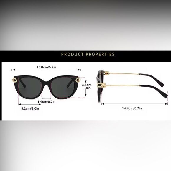 NEW! 2026 Blk/Tiffany-Blue Accent Sunglasses | UV Protection | Cat-Eye Shades